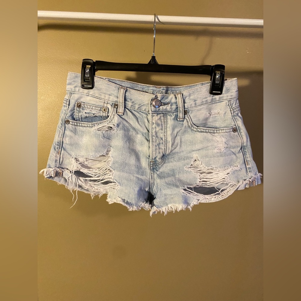 Ripped jean shorts